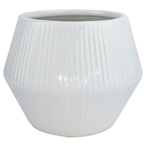 Trendspot Trendspot Rena 6.5 in. H X 8 in. W X 8 in. D X 8 in. D Ceramic Planter White CR01474N-08W - main